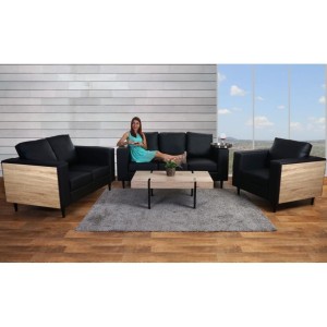 Sofá de 2 plazas NATY, en Piel Negra