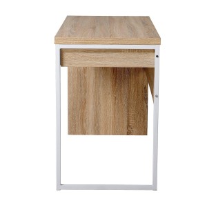 Mesa de ordenador HANS en madera color roble y blanco