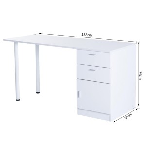 Mesa de ordenador JAMES en madera color blanco