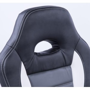 Silla de ordenador JORDAN en piel color negro