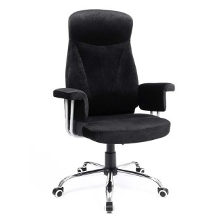 Silla de oficina KIRA, en terciopelo negro