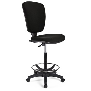 Taburete de oficina CALIPSO SIN BRAZOS en tela color negro
