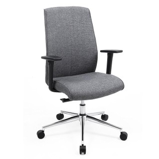 Silla de oficina YAKI, mecanismo sincronizado, tela gris