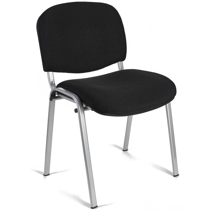 Silla de Confidente MOBY BASE, Color Negro y Patas Grises
