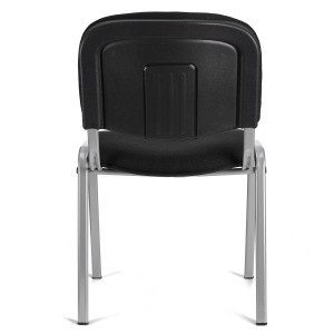 Silla de Confidente MOBY BASE, Color Negro y Patas Grises