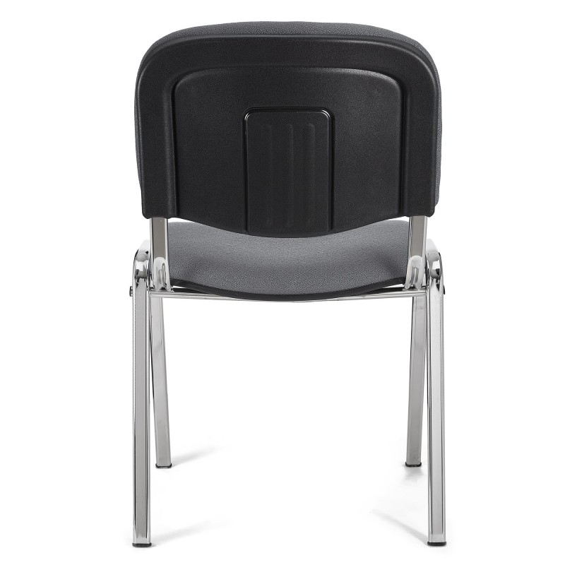 Silla de confidente MOBY BASE, negra con patas cromadas
