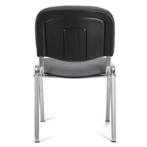 Silla de confidente MOBY BASE, negra con patas cromadas