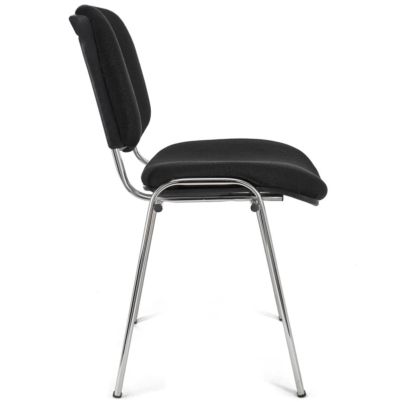 Silla de confidente MOBY BASE, negra con patas cromadas