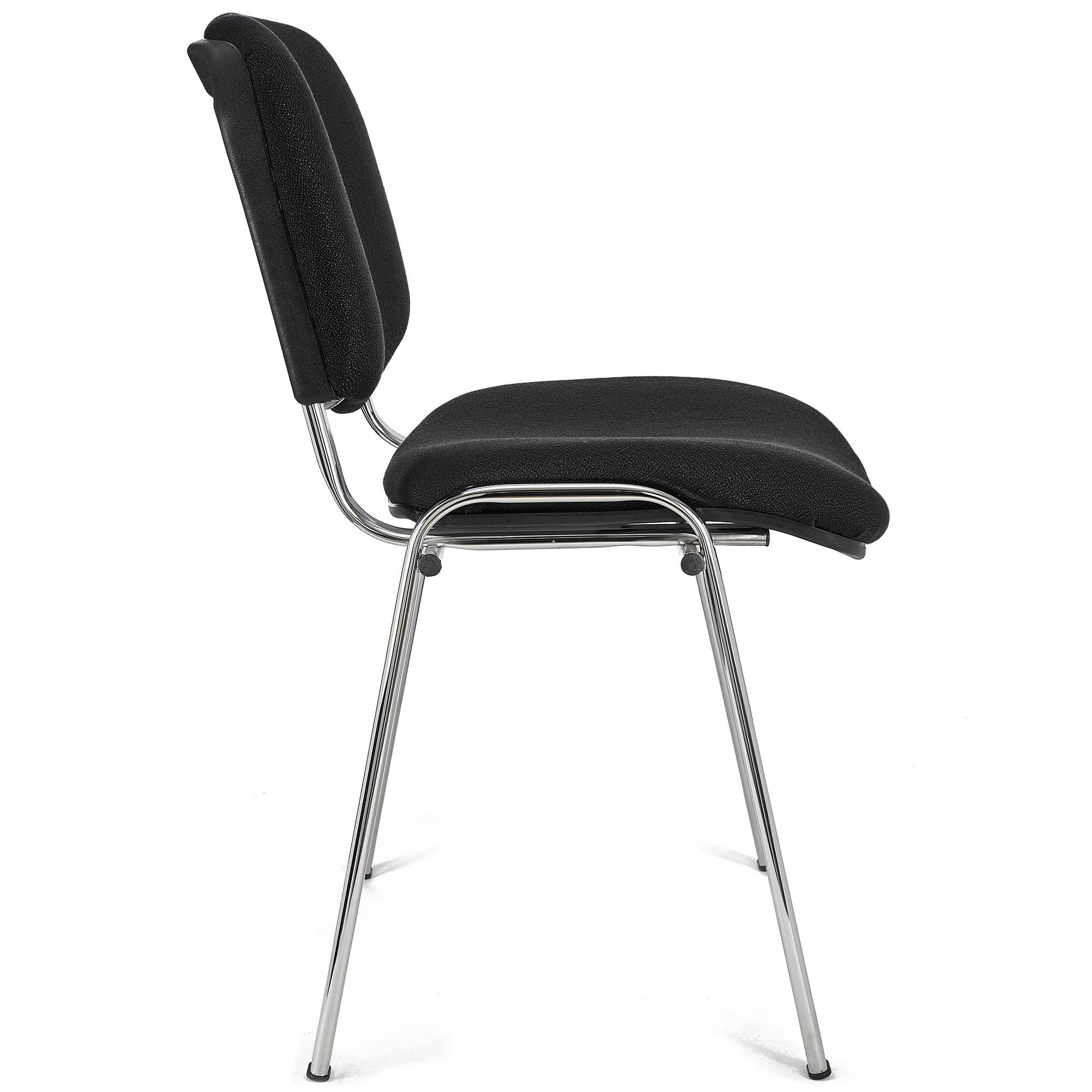 Silla de Confidente MOBY BASE, Cómoda y Práctica, Precio Increíble, Color Negro y Patas Cromadas
