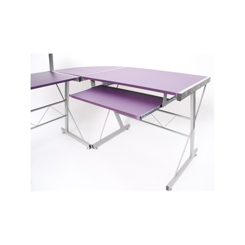 Mesa de ordenador EASY LINE en madera, negra, 140x115x72cm