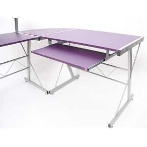 Mesa de ordenador EASY LINE en madera, negra, 140x115x72cm