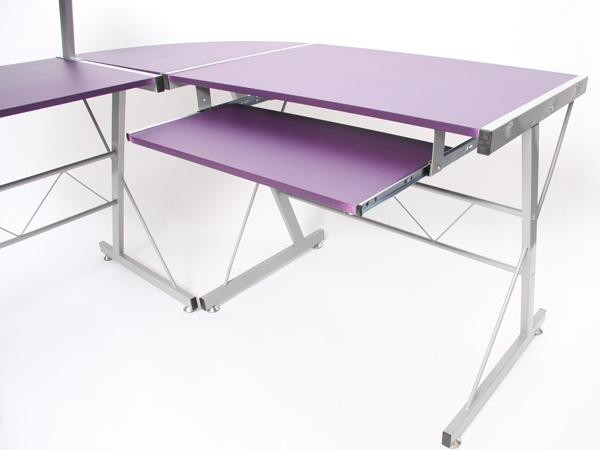 Mesa de Ordenador en madera y aluminio EASY LINE, muy amplia, Color Negro 140x115x72cm
