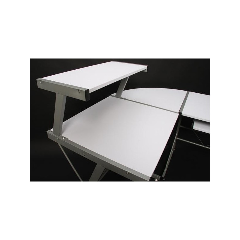Mesa de ordenador EASY LINE en madera, negra, 140x115x72cm