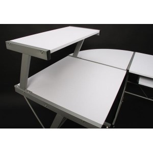 Mesa de ordenador EASY LINE en madera, negra, 140x115x72cm