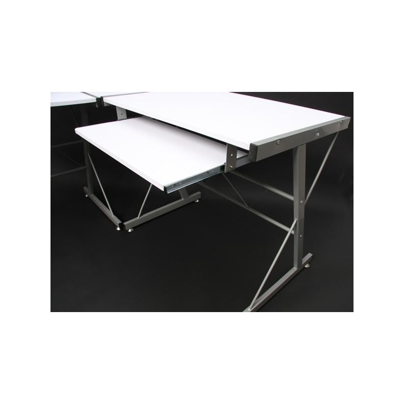 Mesa de ordenador EASY LINE en madera, negra, 140x115x72cm