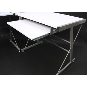 Mesa de ordenador EASY LINE en madera, negra, 140x115x72cm