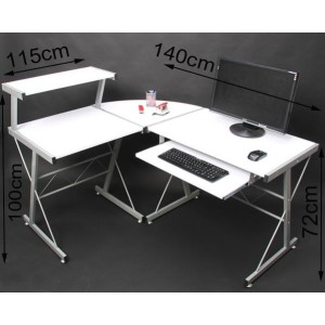 Mesa de ordenador EASY LINE en madera, negra, 140x115x72cm