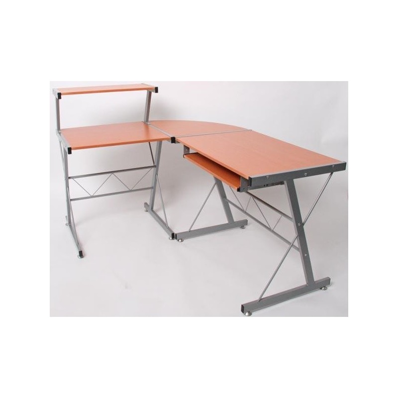 Mesa de ordenador EASY LINE en madera, negra, 140x115x72cm