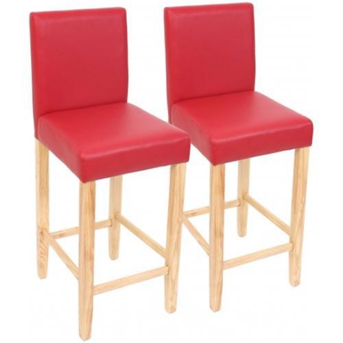 Set 2 taburetes madera PRESTO, Muy resistentes, en polipiel de gran calidad En Marrón