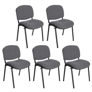 Lote 5 Sillas de confidente MOBY BASE en bonito color negro