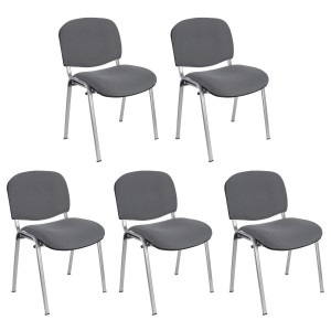 Lote 5 sillas de confidente MOBY BASE en negro y patas gris