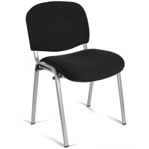 Lote 5 sillas de confidente MOBY BASE en negro y patas gris