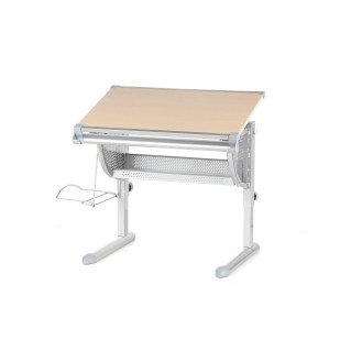 Escritorio juvenil BELIA ajustable, haya y acero, 117x68cm 2