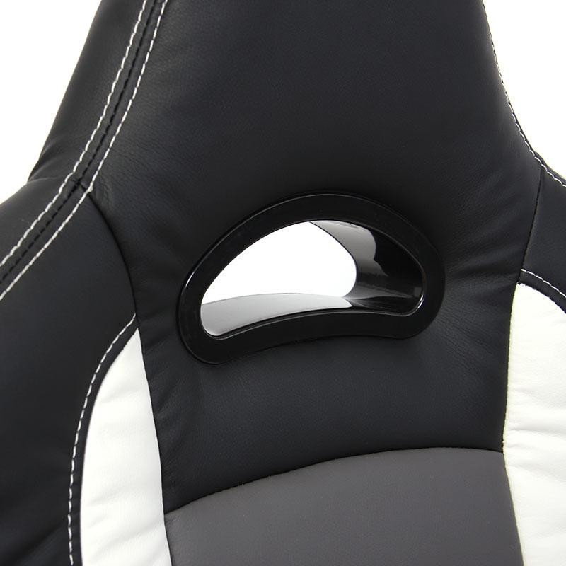Silla de oficina LAS VEGAS con respaldo, en piel negro/gris