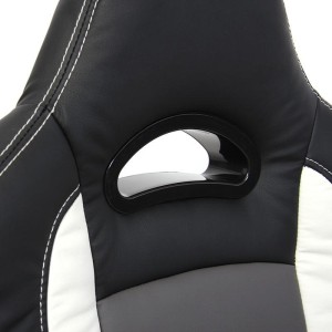 Silla de oficina LAS VEGAS con respaldo, en piel negro/gris