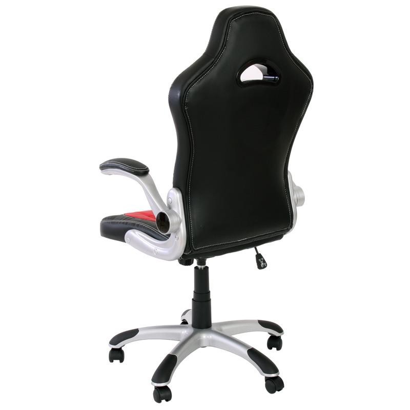 Silla de oficina LAS VEGAS con respaldo, en piel negro/gris