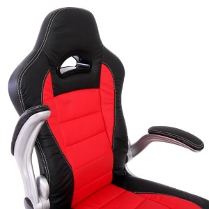 Silla de oficina LAS VEGAS con respaldo, en piel negro/gris