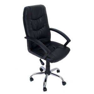 Sillón de oficina ISORA en piel acolchada, negro