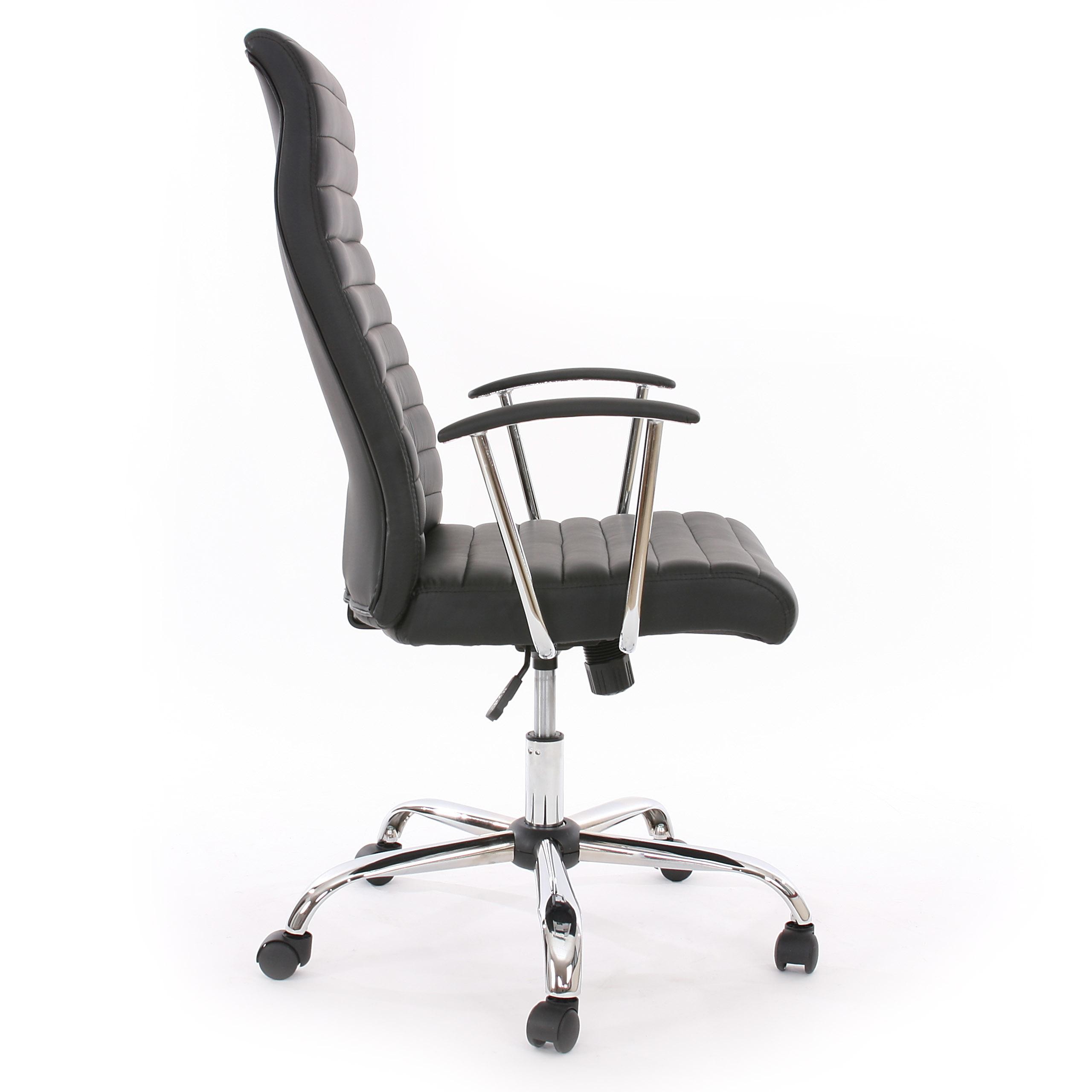Sillon de Diseño ARUCAS, Gran acolchado, estructura metálica, en piel color negro