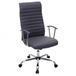 Sillón ARUCAS acolchado en piel, negro, estructura metálica