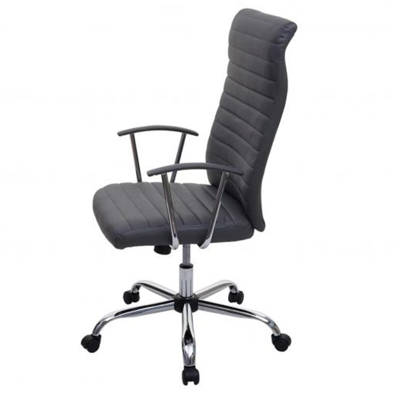 Sillón ARUCAS acolchado en piel, negro, estructura metálica