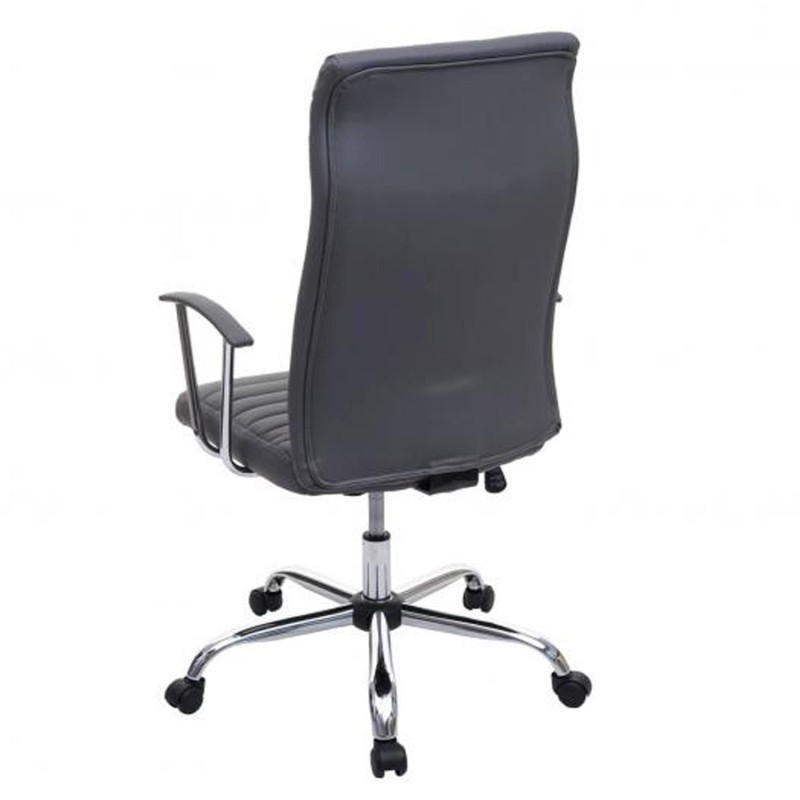 Sillón ARUCAS acolchado en piel, negro, estructura metálica