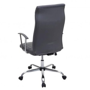 Sillón ARUCAS acolchado en piel, negro, estructura metálica