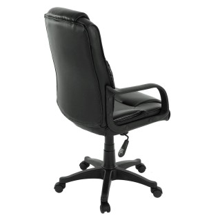 Silla de despacho CONIL en piel negra, basculante, acolchado 2