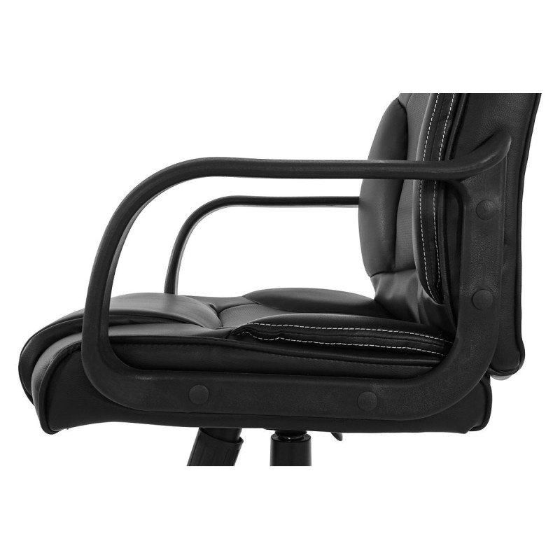 Silla de despacho CONIL en piel negra, basculante, acolchado