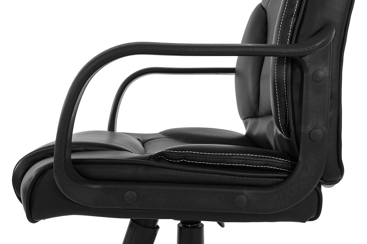 Silla de Despacho CONIL, en Piel, Mecanismo Basculante y gran acolchado, color negro
