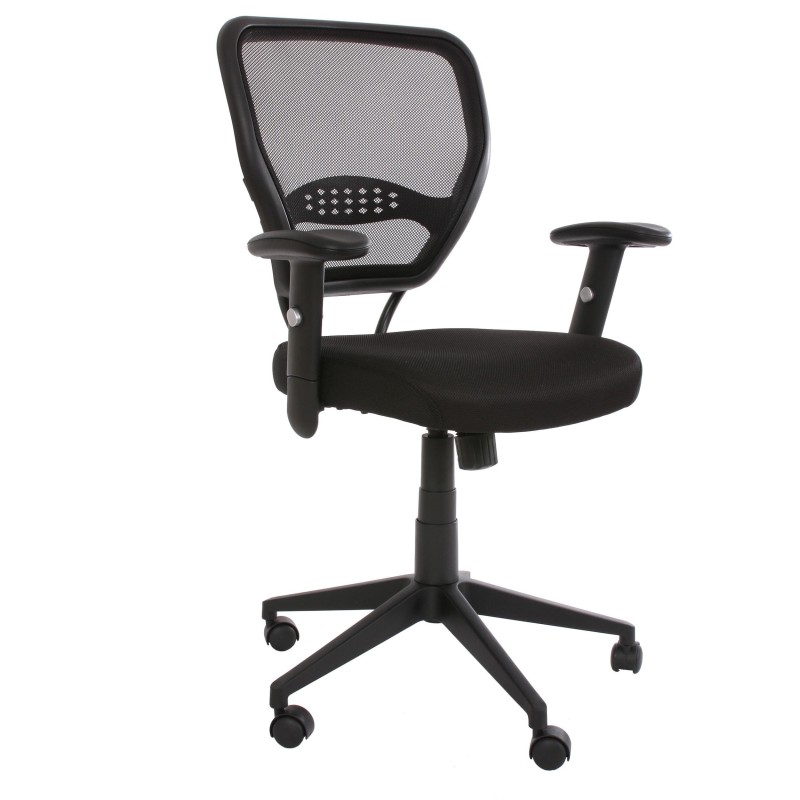 Silla de oficina XXL TENOYA acolchado en malla negra