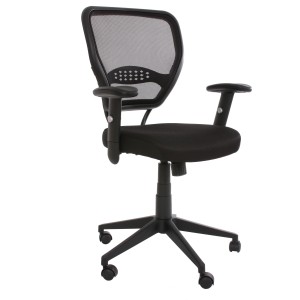 Silla de oficina XXL TENOYA acolchado en malla negra
