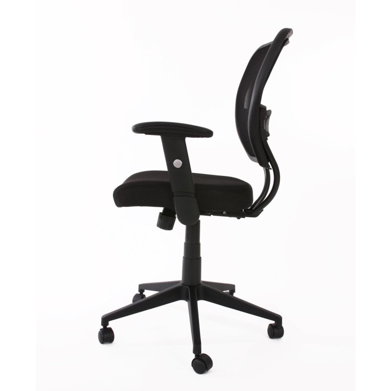 Silla de oficina XXL TENOYA acolchado en malla negra
