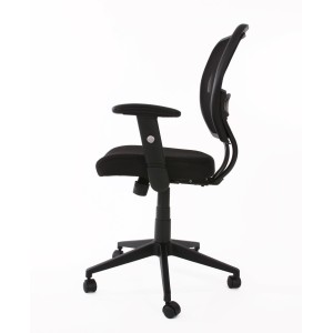 Silla de oficina XXL TENOYA acolchado en malla negra