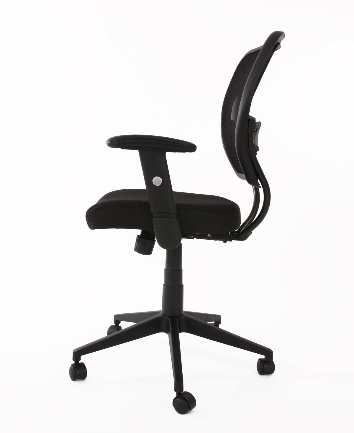 Silla de Oficina XXL TENOYA, Asiento Acolchado, Respaldo en malla, Color Negro