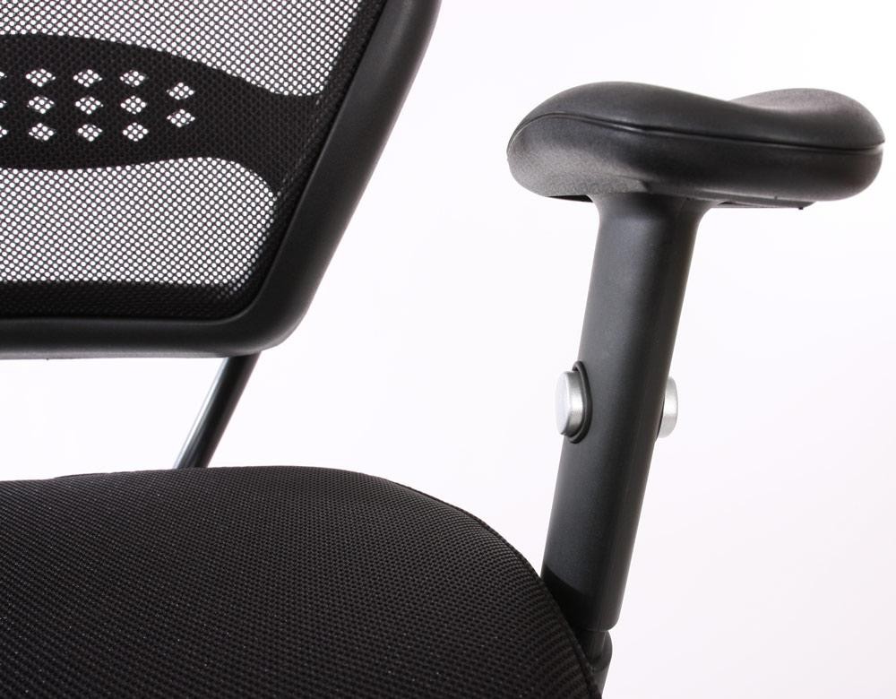 Silla de Oficina XXL TENOYA, Asiento Acolchado, Respaldo en malla, Color Negro