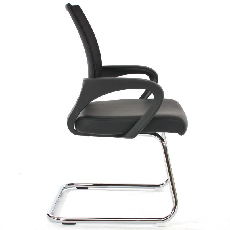 Lote 2 sillas confidente ergonómicas SEUL NET, malla/piel negro