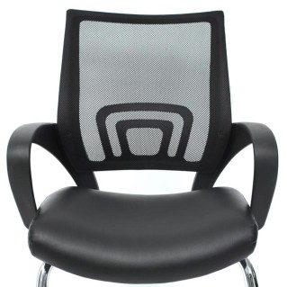 Lote 2 sillas confidente ergonómicas SEUL NET, malla/piel negro 2