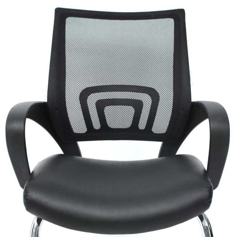 Lote 2 sillas confidente ergonómicas SEUL NET, malla/piel negro
