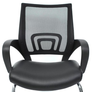 Lote 2 sillas confidente ergonómicas SEUL NET, malla/piel negro